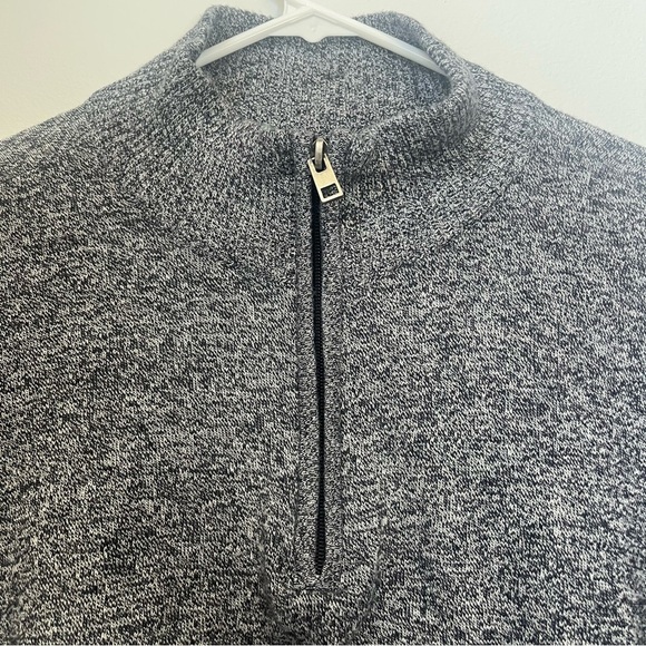 Cashmere Cotton Blend Hawker Rye Heather Charcoal Gray 1/4 Zip Pullover Large - Picture 4 of 9
